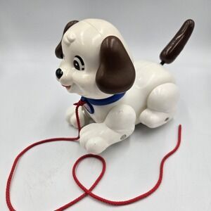 Vintage Fisher Price Dog Pull Along Walking Toy Puppy 2005 Mattel  6"x7"